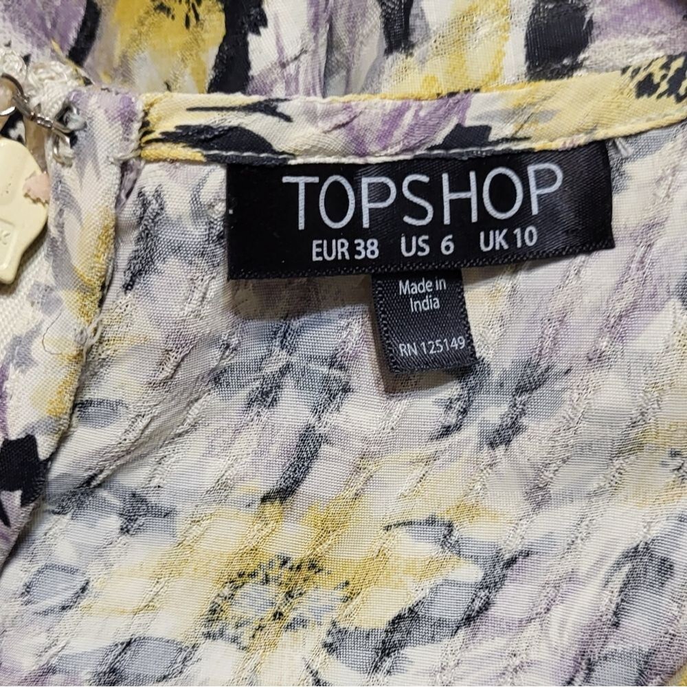 Topshop Women's Halter Floral Print Cold Shoulder Wide Leg Jumpsuit Size 6 EUC - Picture 3 of 12
